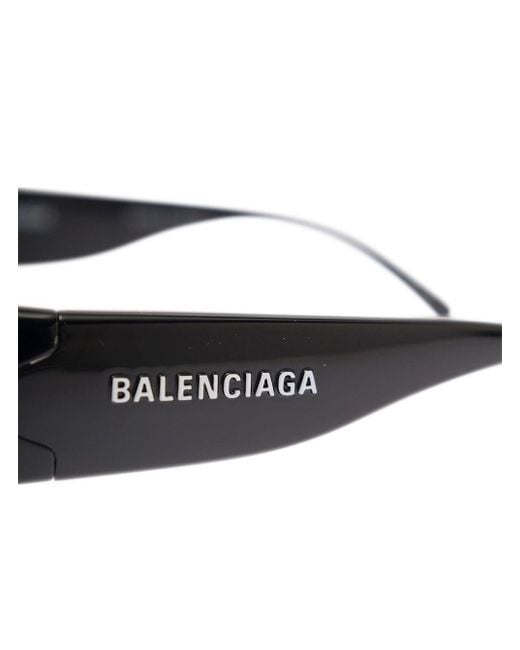 Balenciaga 'swift Round' Black Sunglasses With Engraved Logo In Nylon Woman