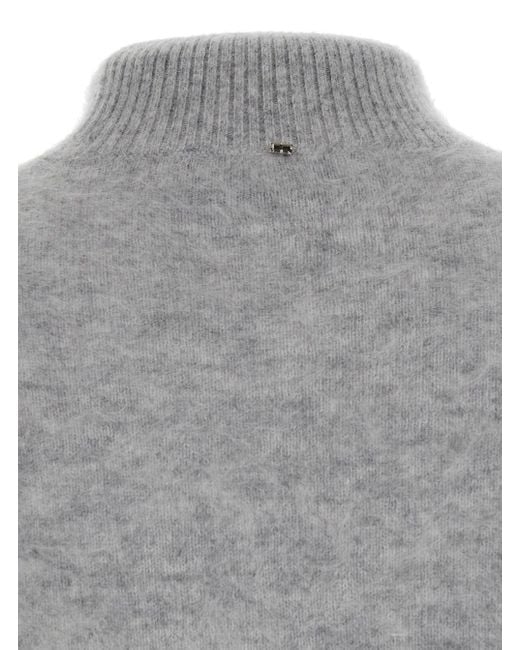Sportmax Gray Mock Collar Sweater