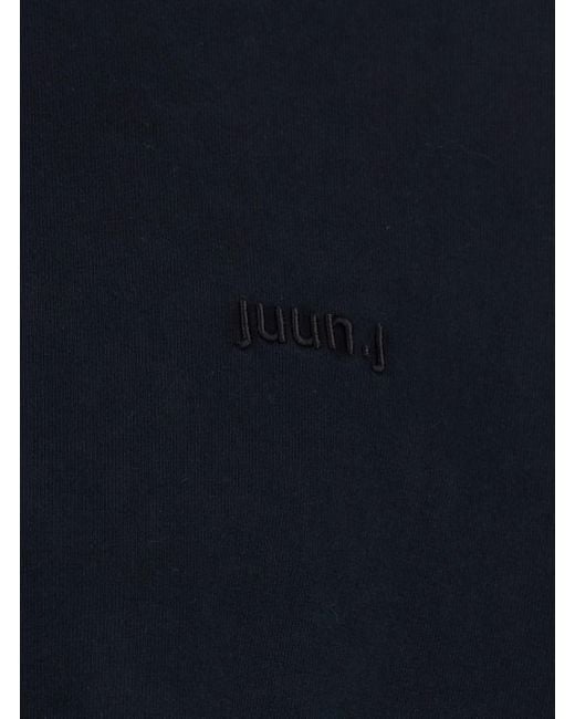 Juun.J Blue T-Shirt With Logo Embroidered On The Front And Print On Th for men