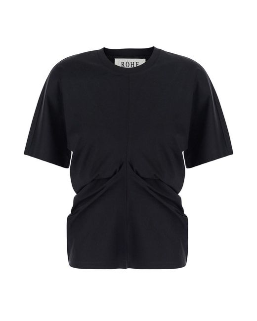 Rohe Black Draped Design T-Shirt