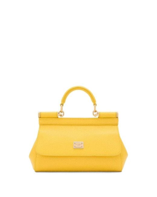 Dolce & Gabbana Yellow Small Sicily Tote Bag for men