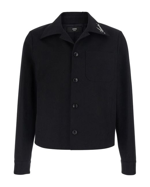 Amiri Black Cotton-Collar Jacket for men