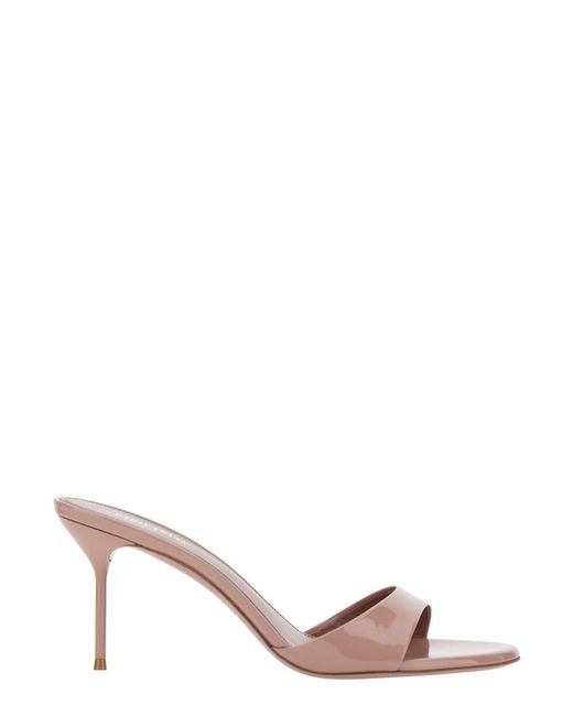 Paris Texas Pink 'Lidia' Heeled Sandals With Rounded Toe And Logo On Insole