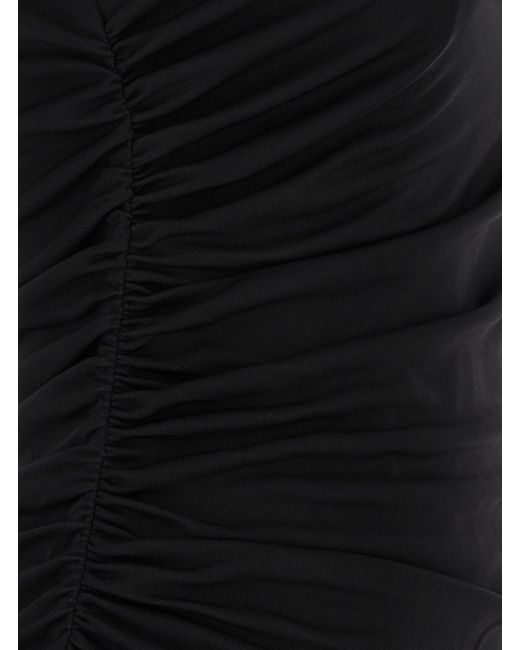 Twin Set Black One-Shoulder Asymmertric Dress