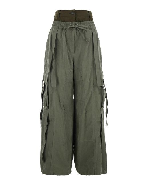 Dolce & Gabbana Green Wide Trousers