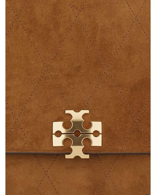 Tory Burch Brown Charlie Shoulder Bag With Quilted Design