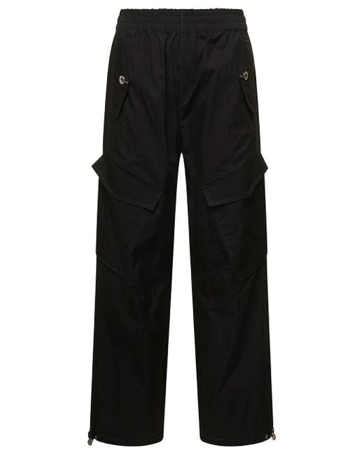 Dion Lee Black Cargo Pants With Patch Pockets In Cotton Blend Woman