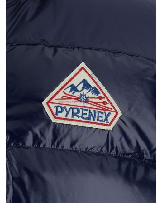 Pyrenex Blue Gilet With Hood And Front Zip
