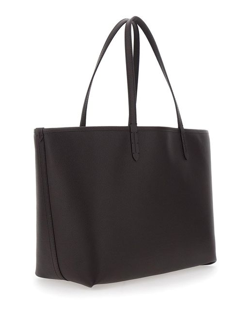 Burberry Black Reversible Tote Bag With Ekd Patch On The Front