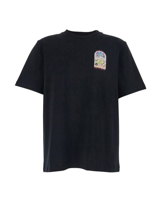 Casablanca Black T-Shirt With Logo Detail On The Front And Maxi Logo On The Back for men
