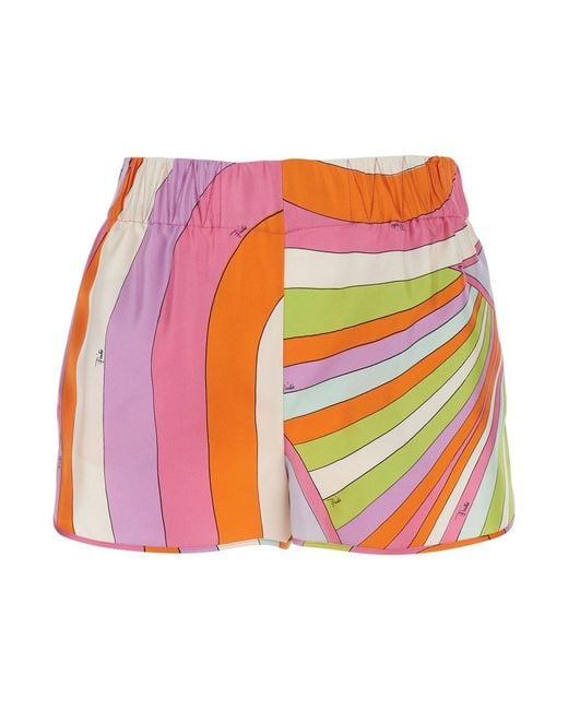 Emilio Pucci Multicolored Shorts With Tech Fabric And Front Closure