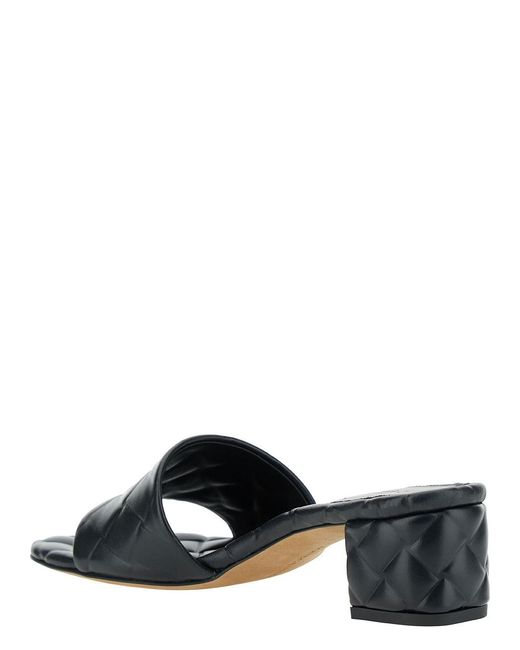 Bottega Veneta Black Intreccio Pattern Amy Mule