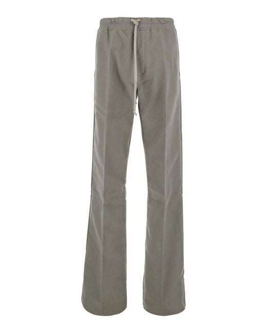 Rick Owens Gray Pants With Elasticated Waistband With Oversized Drawstring for men