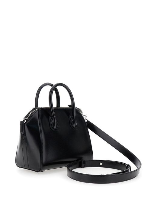 Givenchy Black Small Handbag 'Antigona' With Laminated Logo