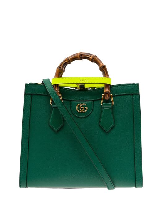 Gucci Green Diana Wonka Grain Doll Leather Handbag Woman