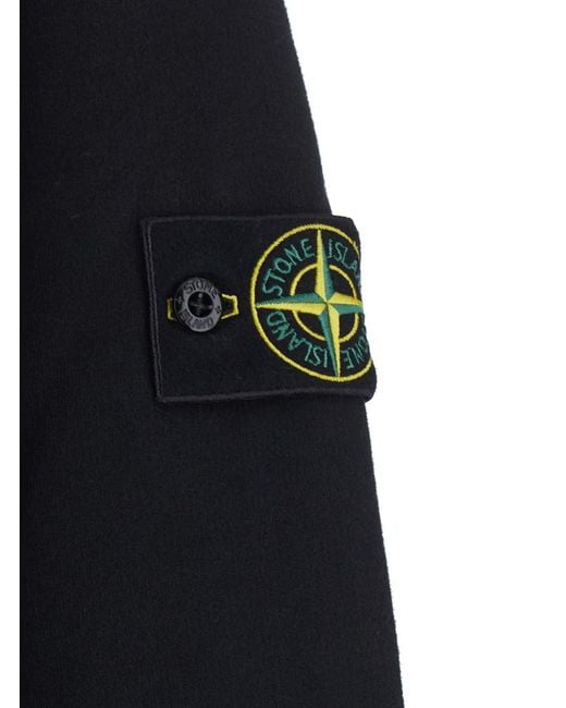 Stone Island Blue High-Neck Sweatshirt With Long Sleeves for men