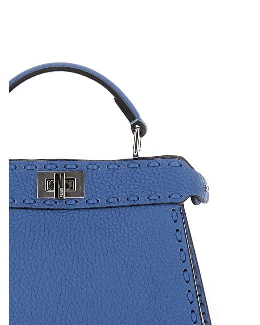 Borsa A Mano 'Peekaboo Iseeu Petite' Con Chiusura A Girello di Fendi in Blue