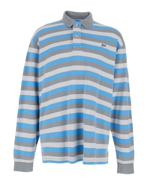 ERL Blue Long-Sleeve Polo for men