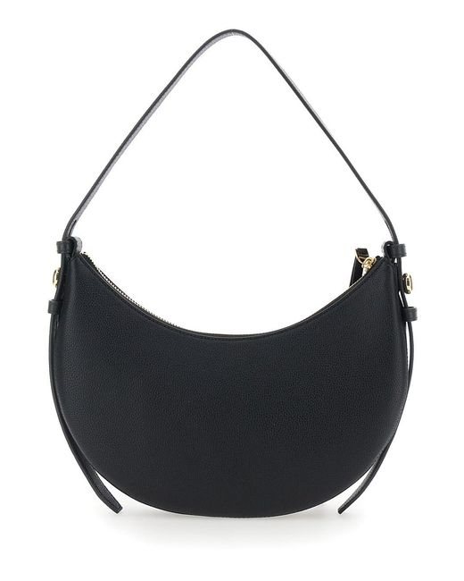 Tory Burch Blue Shoulder Bag Romy Half Moon Leather