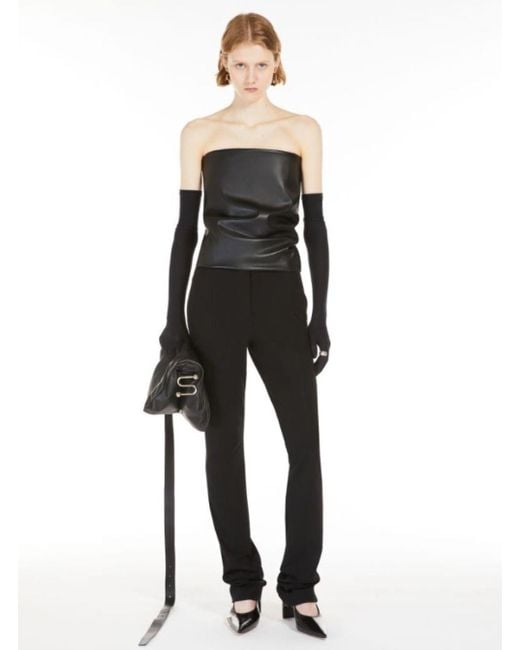 Sportmax Black 'Lindsey' Bandeau Top With V-Neck On The Back