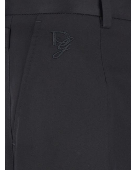Dolce & Gabbana Blue Pants With Embroidered Logo On Side for men