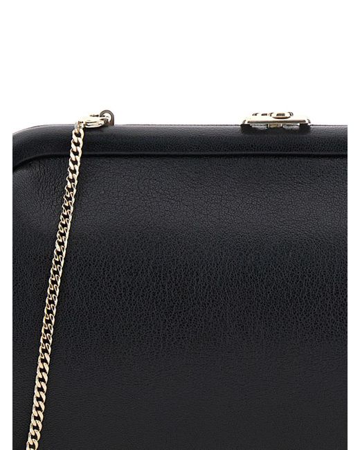 Clutch 'Skylar' Con Tracolla Con Catena E Chiusura A Scatto di Jimmy Choo in Black