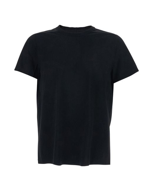 Rick Owens Black Crew Neck T-Shirt With Tone On Tone Stitching for men