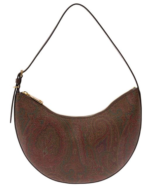 Etro Brown ' Essential' Shoulder Bag With Paisley Print