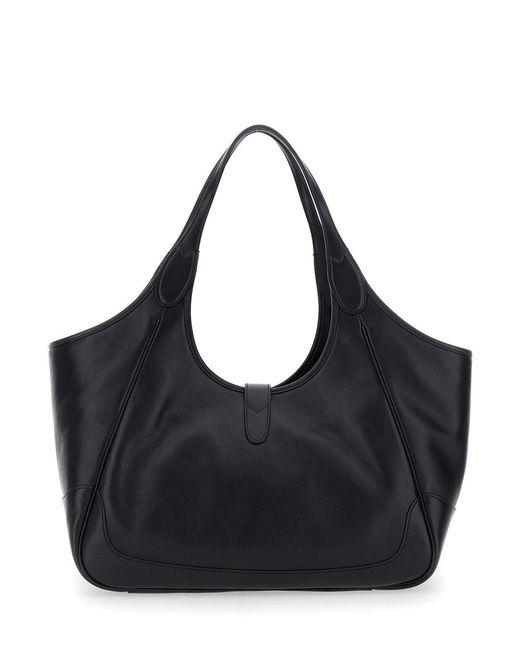 Gucci Black 'Jackie' Shoulder Bag With Two Top Handles And Front Closu