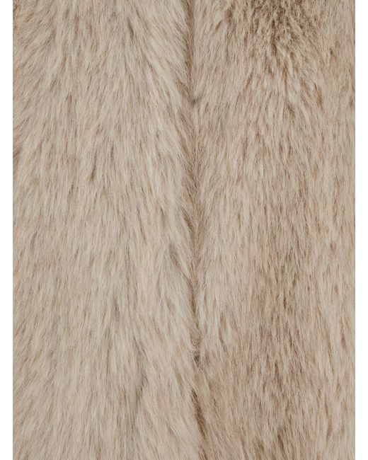 Max Mara Natural 'Eros' Fur Coat With Front Concealed Closure