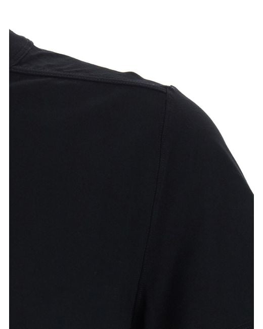 Rick Owens Black Crew Neck T-Shirt With Tone On Tone Stitching for men