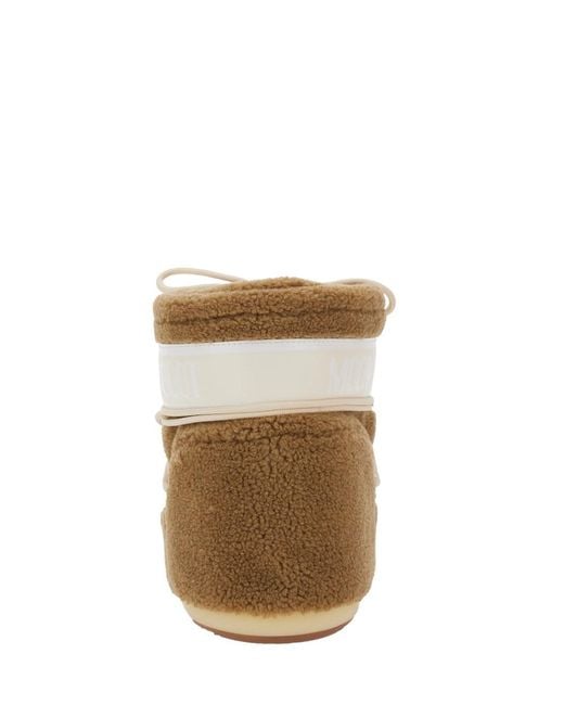 Moon Boot Brown Shearling Fleece Icon Ankle Boots