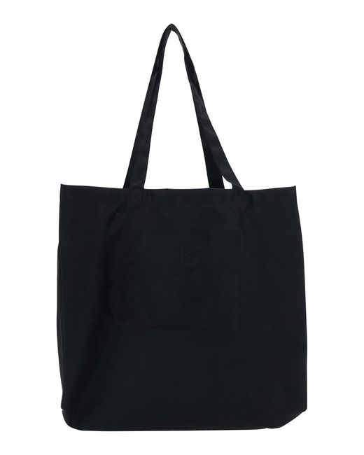 Rick Owens Black Shoulder Bag With Maxi Logo On The Front And Two Top Handles