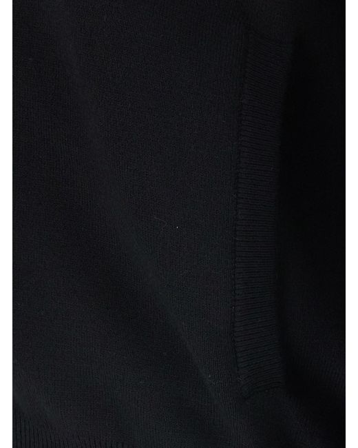 Versace Black Turtleneck With Logo Lettering On The Front for men