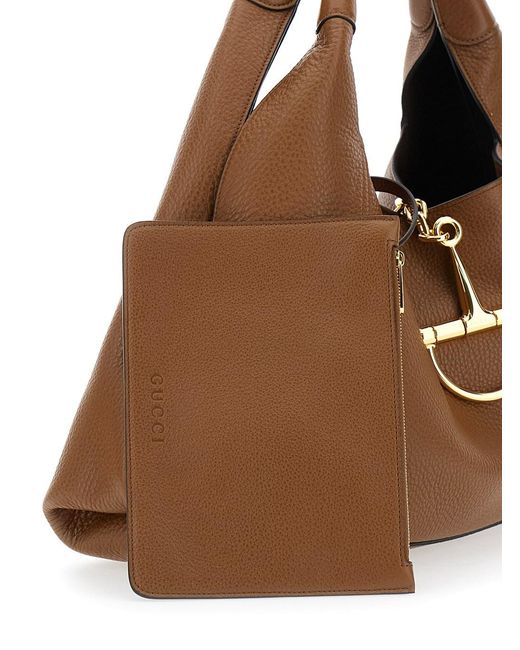 Borsa A Spalla Con Chiusura Morsetto di Gucci in Brown