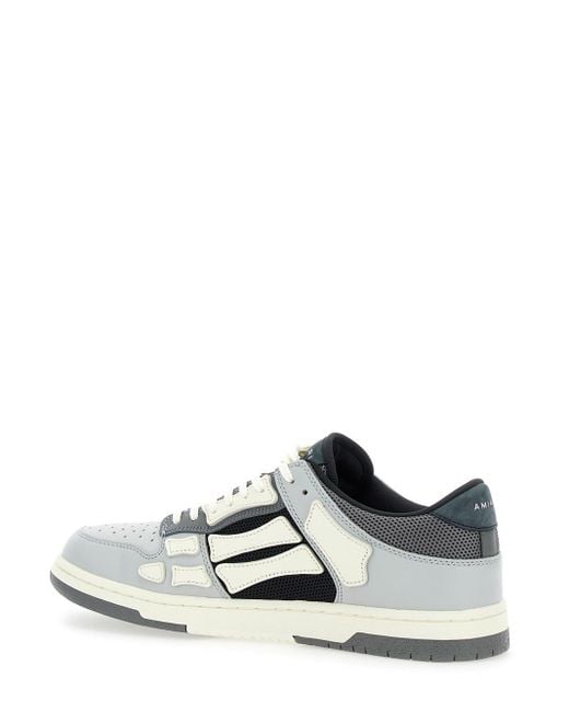 Amiri White Skel Panelled Leather And Mesh Low-top Trainers for men