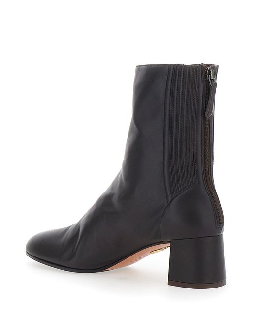Aquazzura Black 'Saint Honore' Ankle Boots With Zip Closure