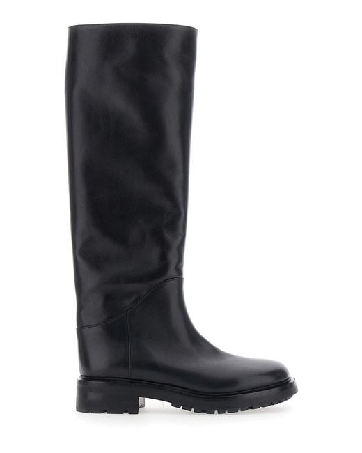 Strategia Blue Marengo Boots With Leather And Color For