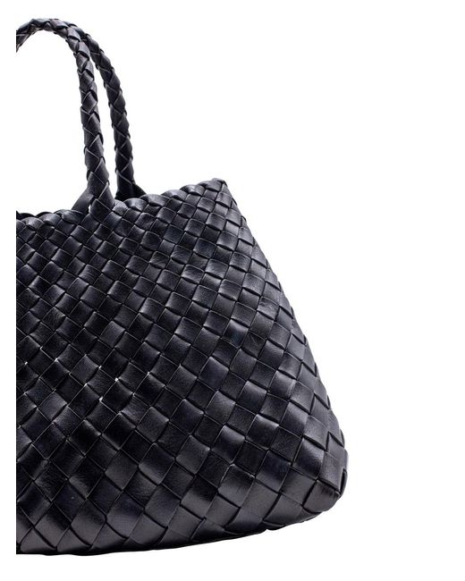 Dragon Diffusion Blue 'Santa Croce' Handbag With Two Top Handles And