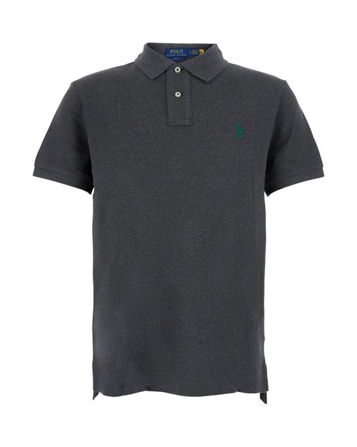 Polo Ralph Lauren Black Polo Shirt Slim Fit for men