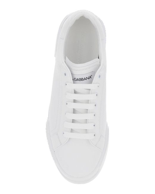 Dolce & Gabbana White 'Portofino Light' Sneakers With Logo Patch On The Tongue And Tonal Logo Lettering On The Heel for men