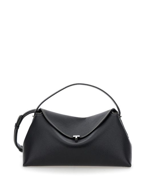 Totême Black 'T-Lock' Handbag With Adjustable And Removable Shoulder S
