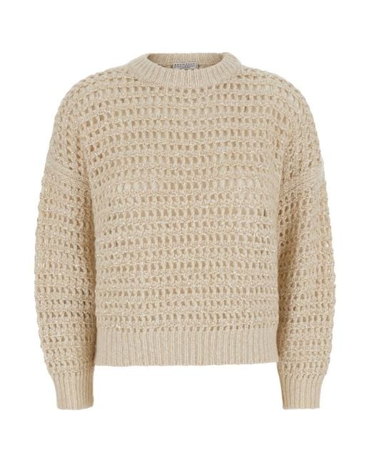 Brunello Cucinelli Natural Knit Round Neck