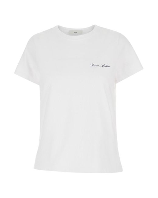 DUNST White 'Essential' T-Shirt With Slogan Print