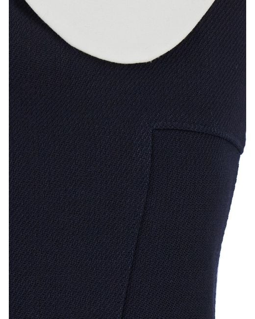 ShuShu/Tong Blue Sleeveless Dress With Contrasting Collar