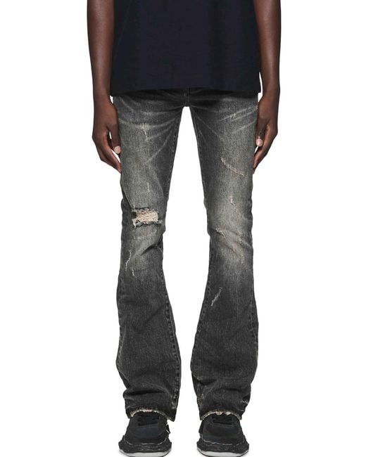 Purple Brand Gray Brand Flared Jeans With Crinkled Effect for men