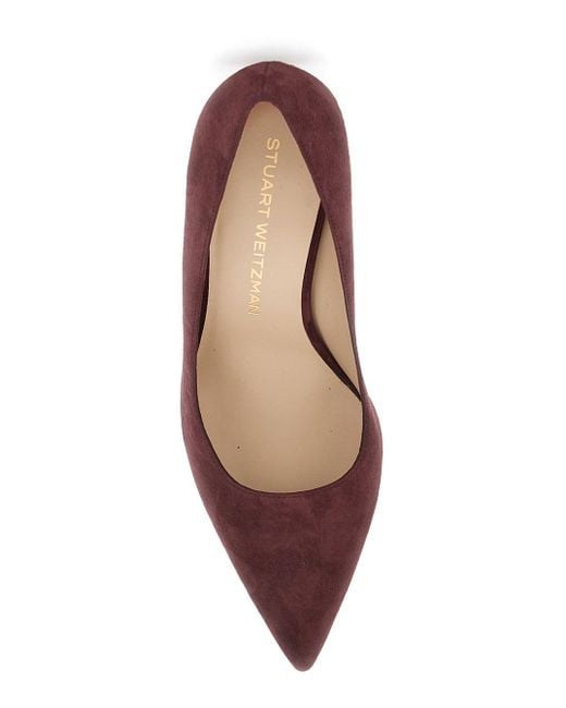 Stuart Weitzman Brown Bordeaux Pumps With Pointed Toe And High Stiletto Heel