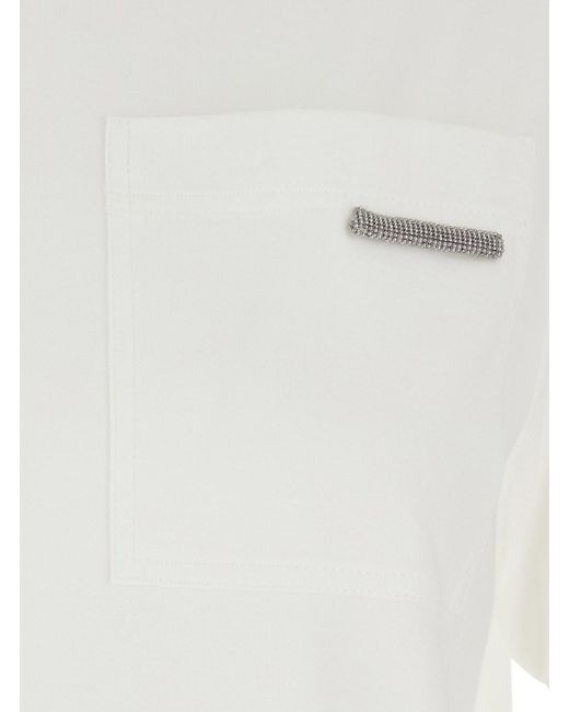 Brunello Cucinelli White Crew Neck T-Shirt Cotton