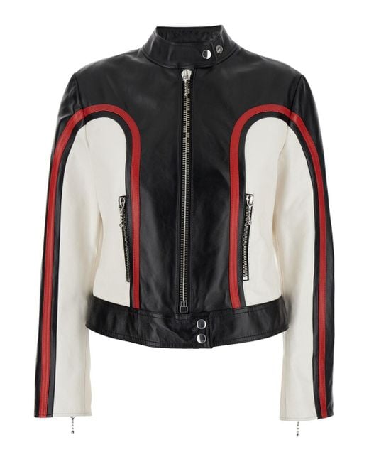 Céline Black Blouson Racer Tricolore