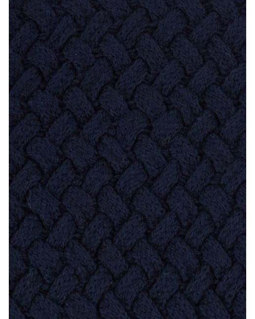 Bottega Veneta Blue Lw Woll Intrecciato Knit Cn Sweater